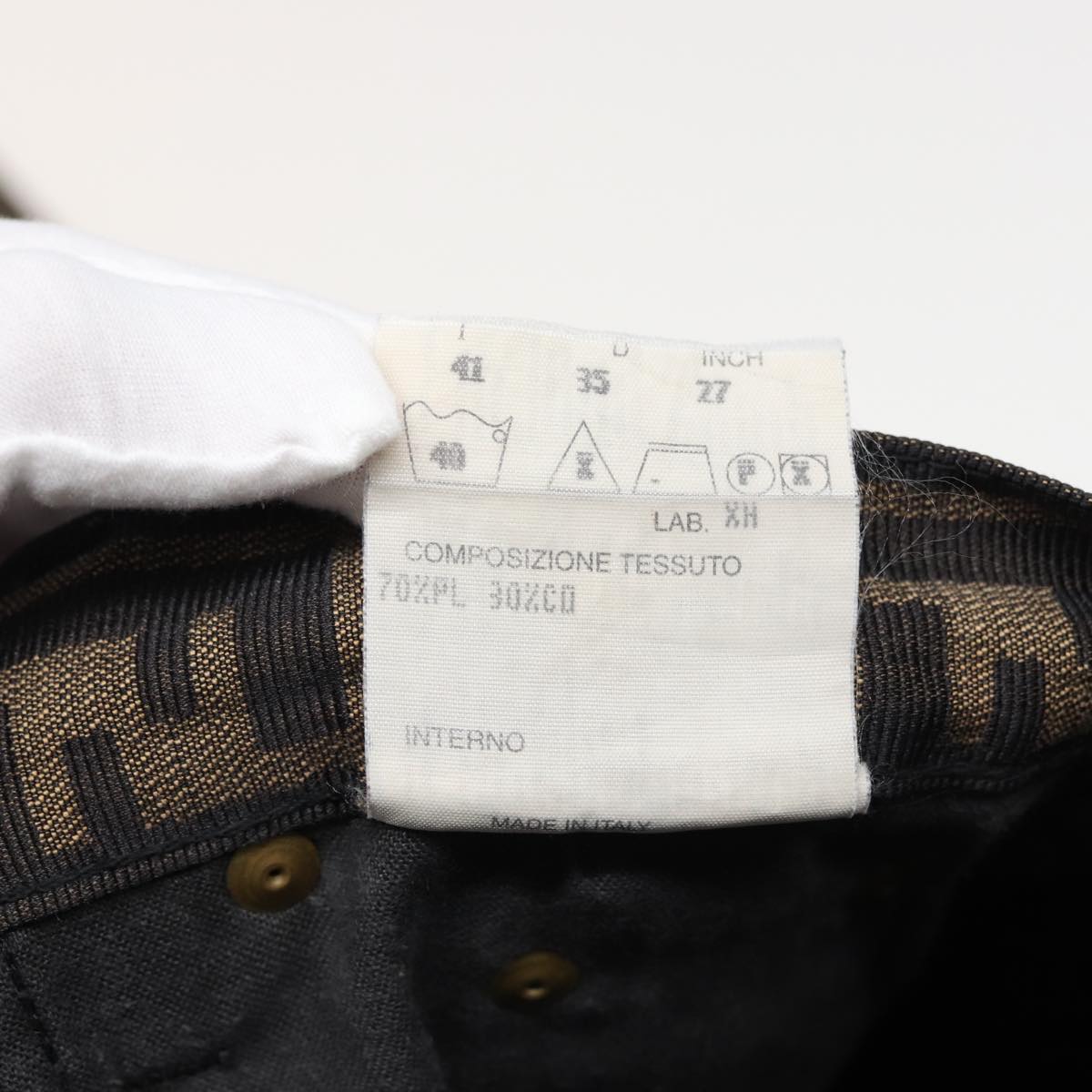 FENDI Zucca Canvas Pants Black Brownam6300