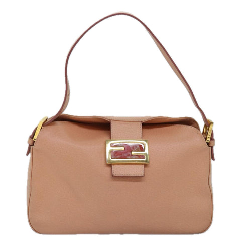 FENDI Mamma Baguette Shoulder Bag Leather Pinkam6309