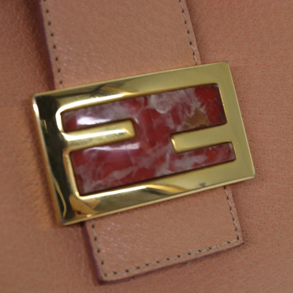 FENDI Mamma Baguette Shoulder Bag Leather Pinkam6309