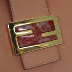 FENDI Mamma Baguette Shoulder Bag Leather Pinkam6309