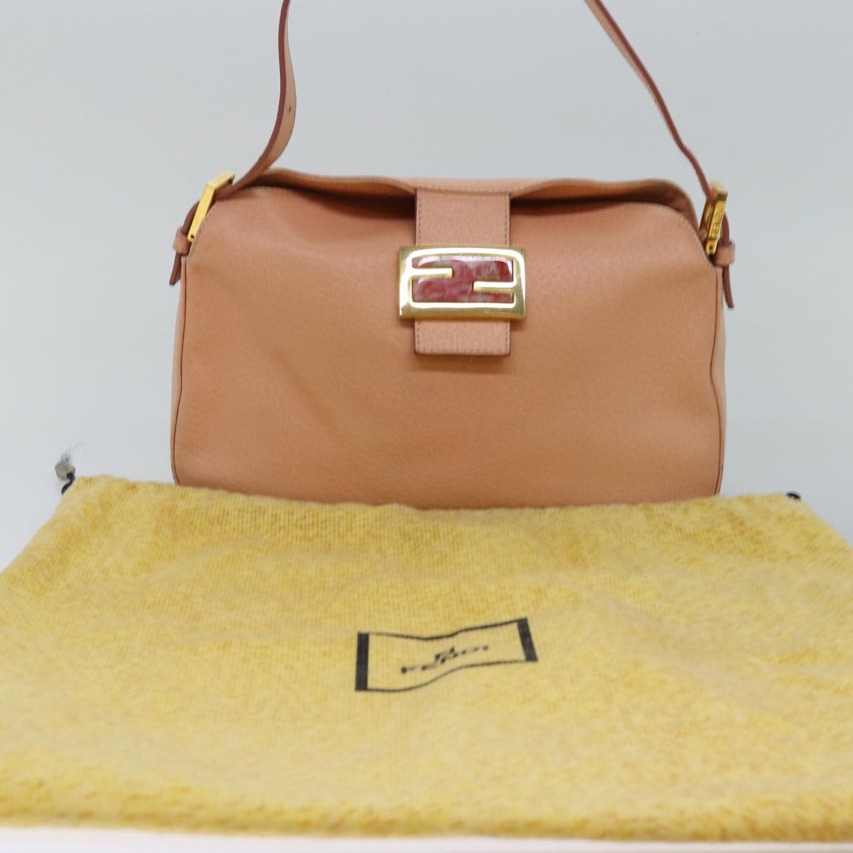 FENDI Mamma Baguette Shoulder Bag Leather Pinkam6309