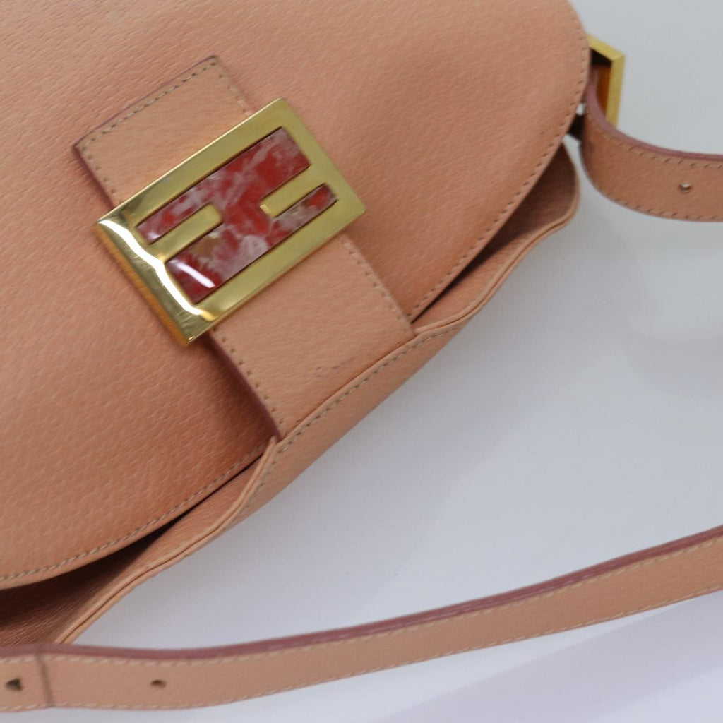 FENDI Mamma Baguette Shoulder Bag Leather Pinkam6309