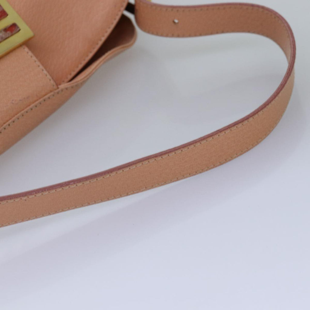 FENDI Mamma Baguette Shoulder Bag Leather Pinkam6309