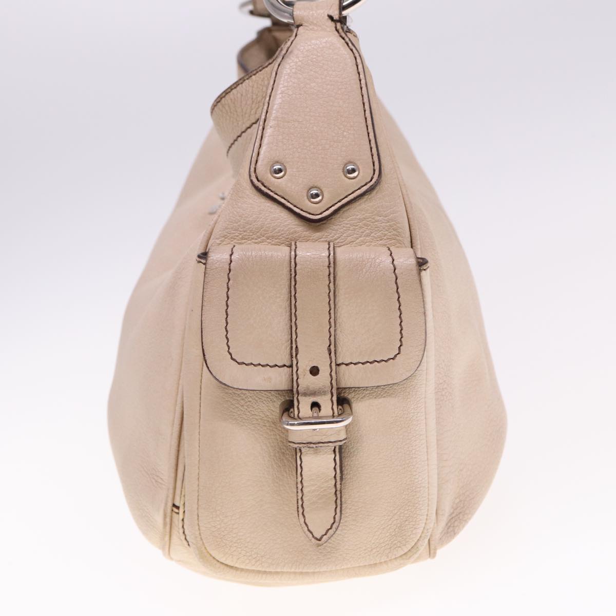 PRADA Shoulder Bag Leather Beige am6349