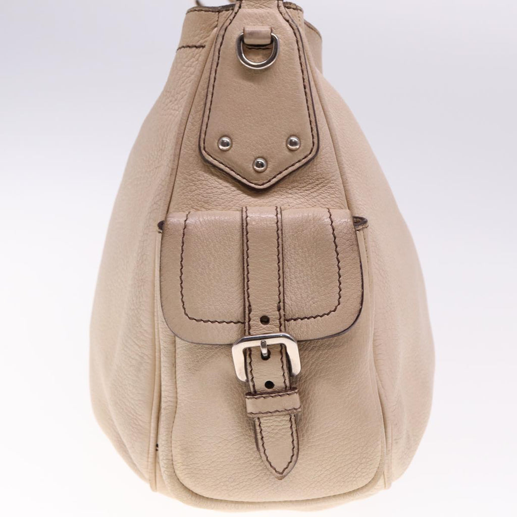 PRADA Shoulder Bag Leather Beige am6349