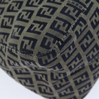 FENDI Zucchino Canvas Mamma Baguette Shoulder Bag Navyam6397