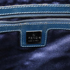 FENDI Zucchino Canvas Mamma Baguette Shoulder Bag Navyam6397