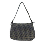 FENDI Zucchino Canvas Mamma Baguette Shoulder Bag Navyam6397
