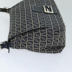 FENDI Zucchino Canvas Mamma Baguette Shoulder Bag Navyam6397