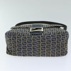 FENDI Zucchino Canvas Mamma Baguette Shoulder Bag Navyam6397