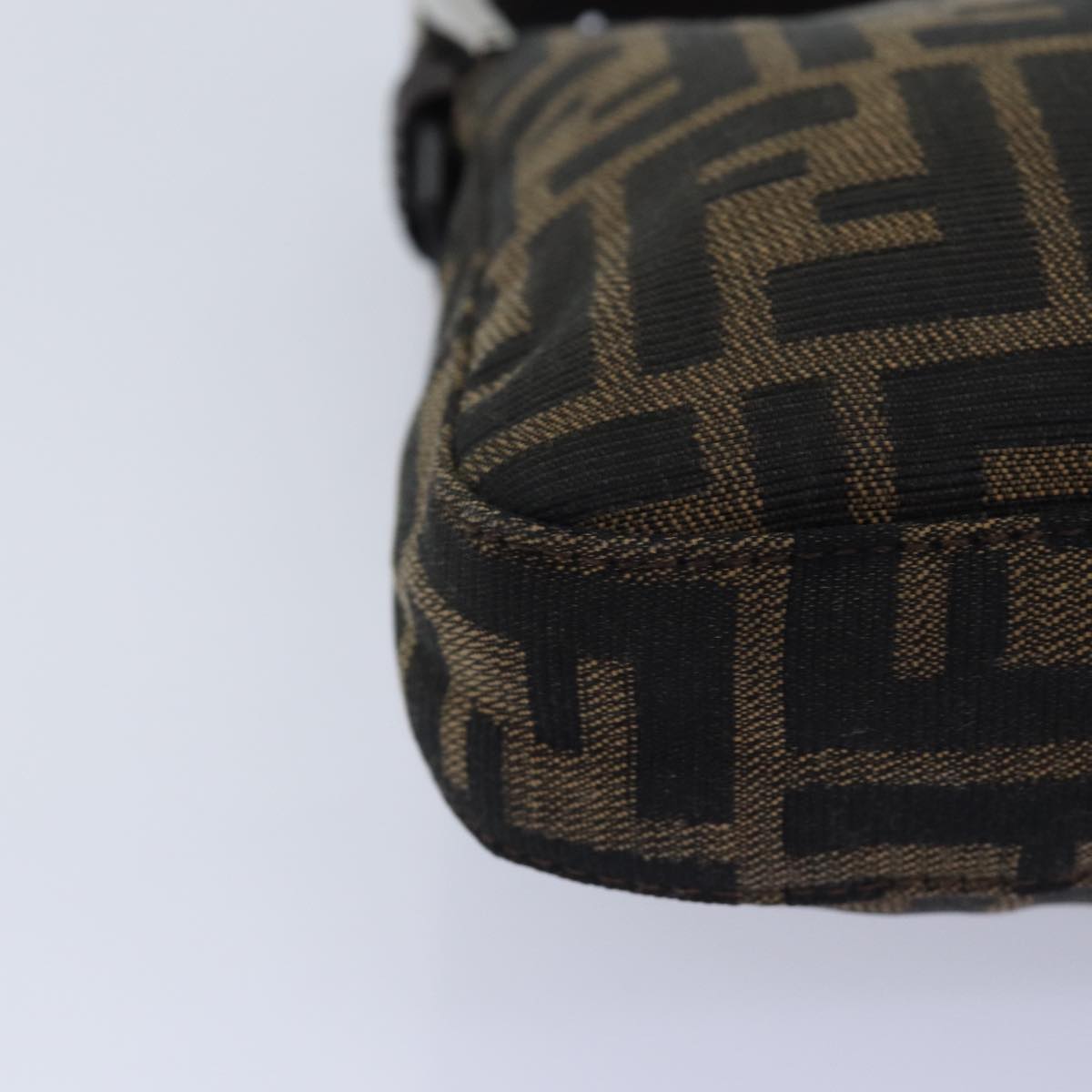 FENDI Zucca Canvas Mamma Baguette Shoulder Bag Black Brownam6402A