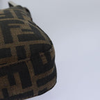 FENDI Zucca Canvas Mamma Baguette Shoulder Bag Black Brownam6402A
