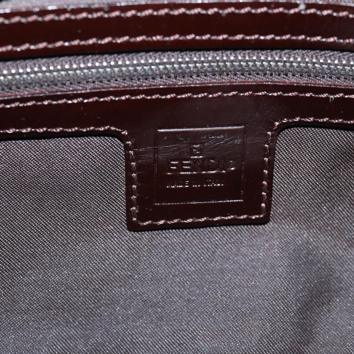 FENDI Zucca Canvas Mamma Baguette Shoulder Bag Black Brownam6402A