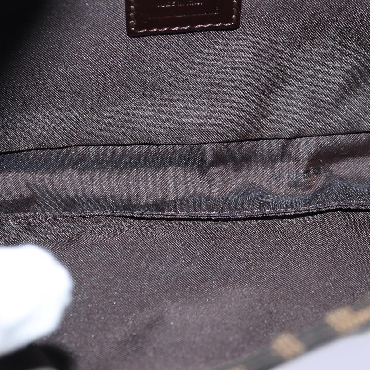 FENDI Zucca Canvas Mamma Baguette Shoulder Bag Black Brownam6402A