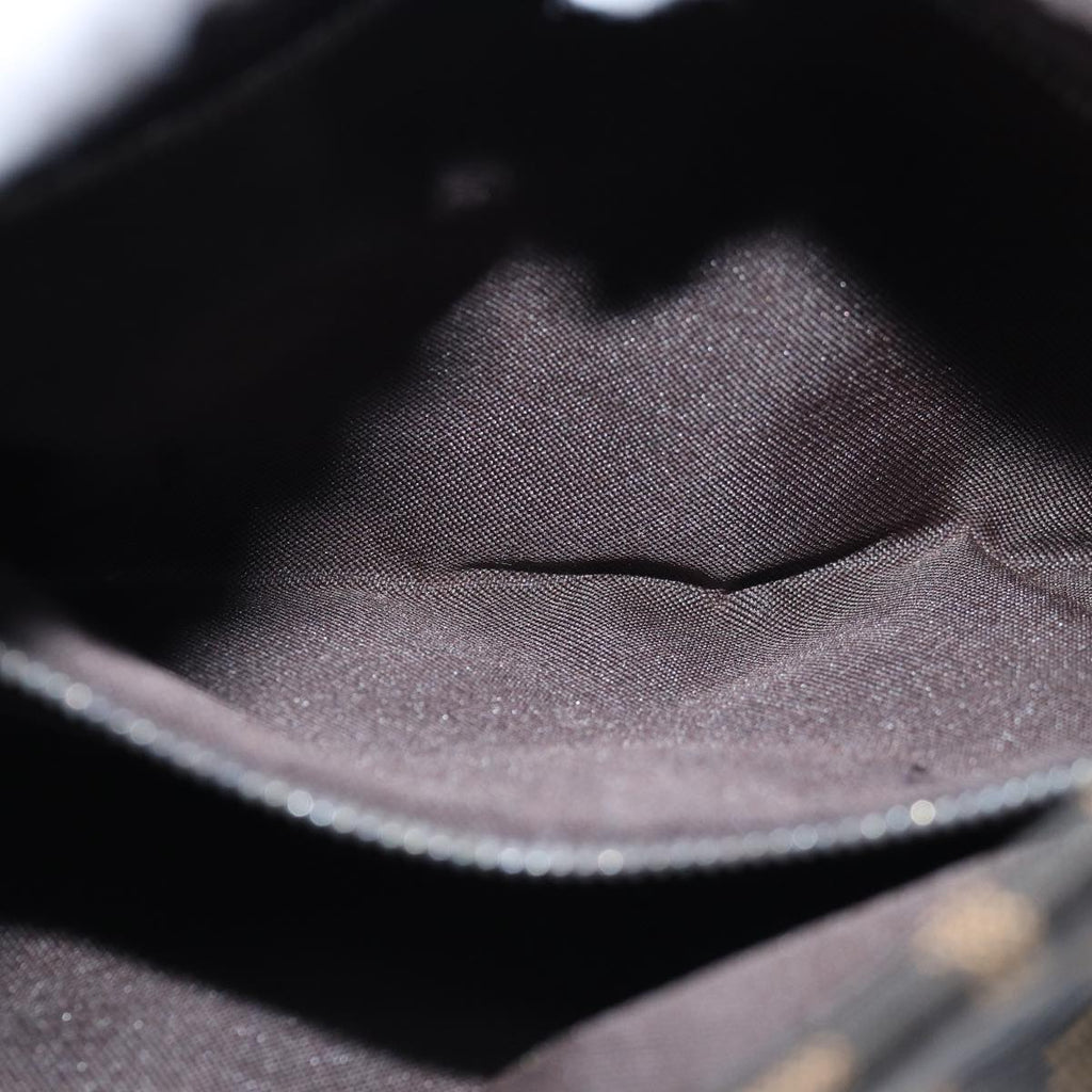 FENDI Zucca Canvas Mamma Baguette Shoulder Bag Black Brownam6402A