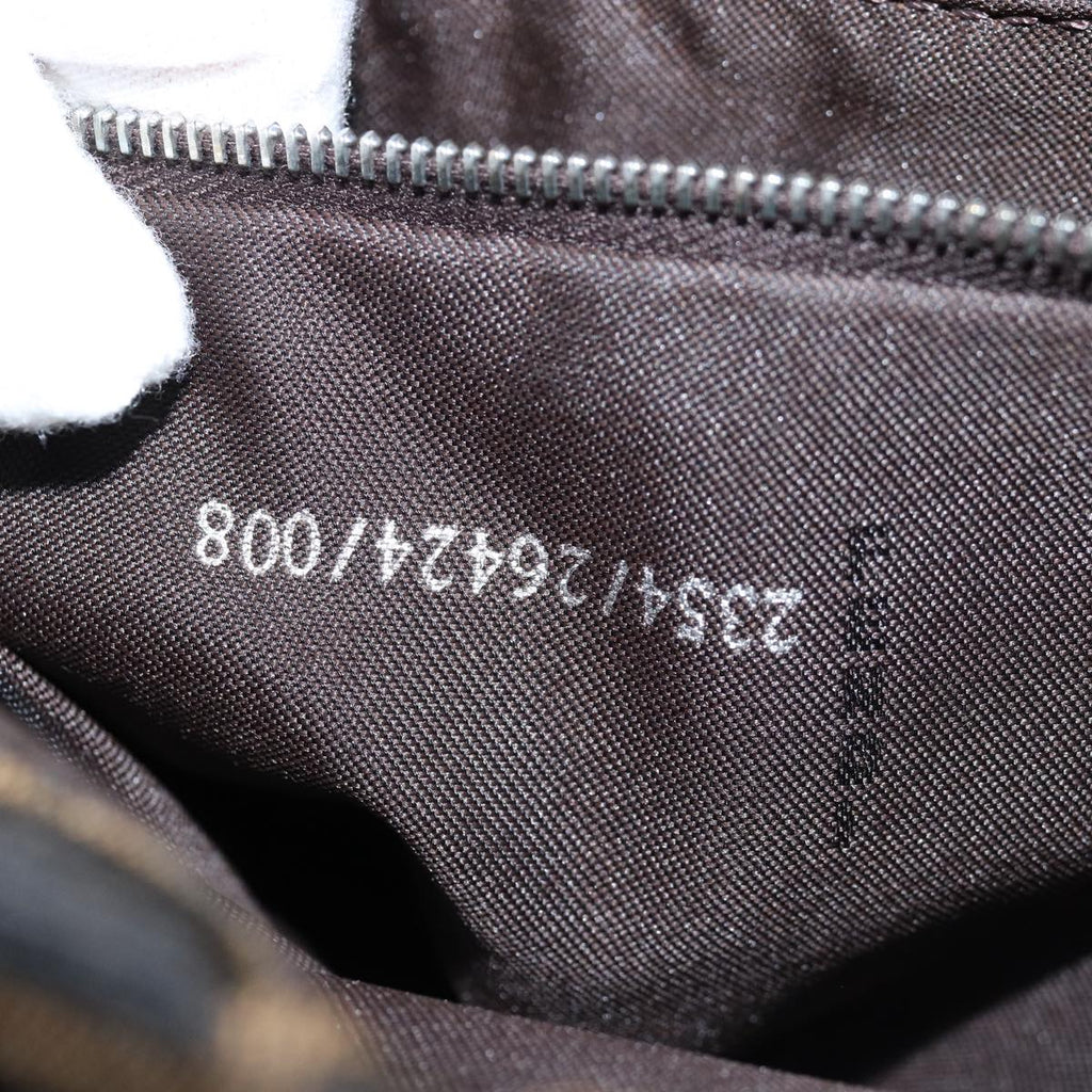 FENDI Zucca Canvas Mamma Baguette Shoulder Bag Black Brownam6402A