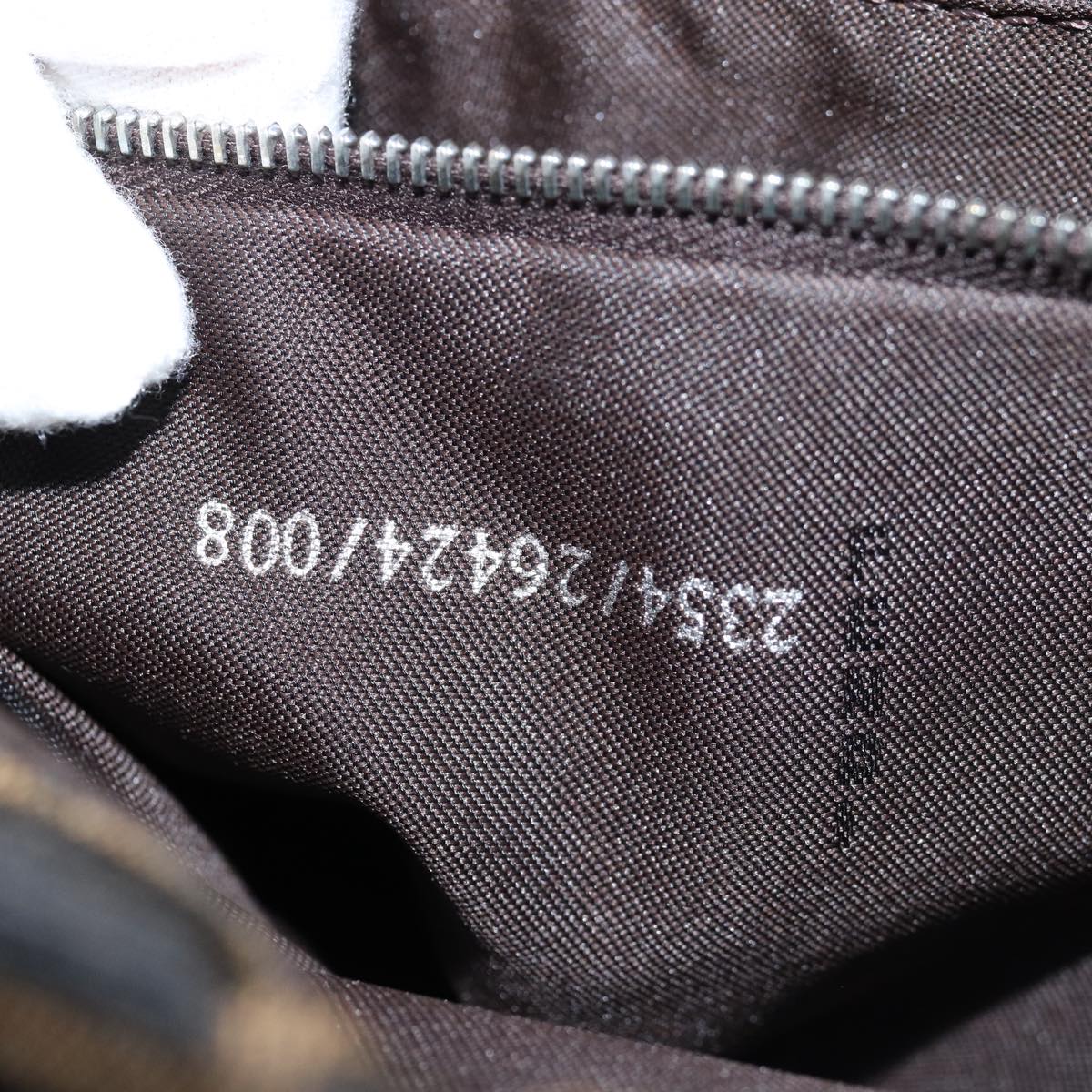 FENDI Zucca Canvas Mamma Baguette Shoulder Bag Black Brownam6402A