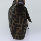 FENDI Zucca Canvas Mamma Baguette Shoulder Bag Black Brownam6402A