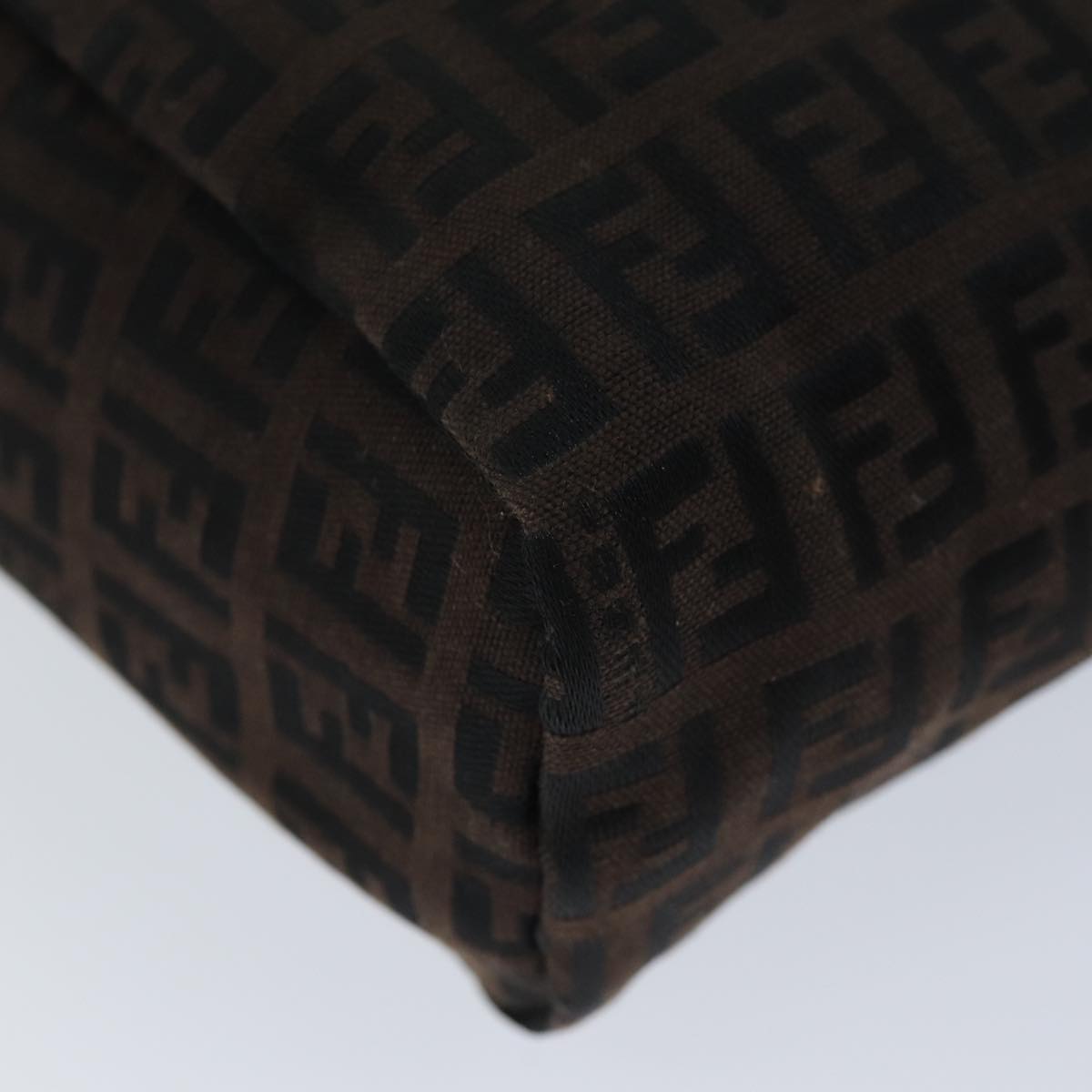 FENDI Zucchino Canvas Hand Bag Brownam6419