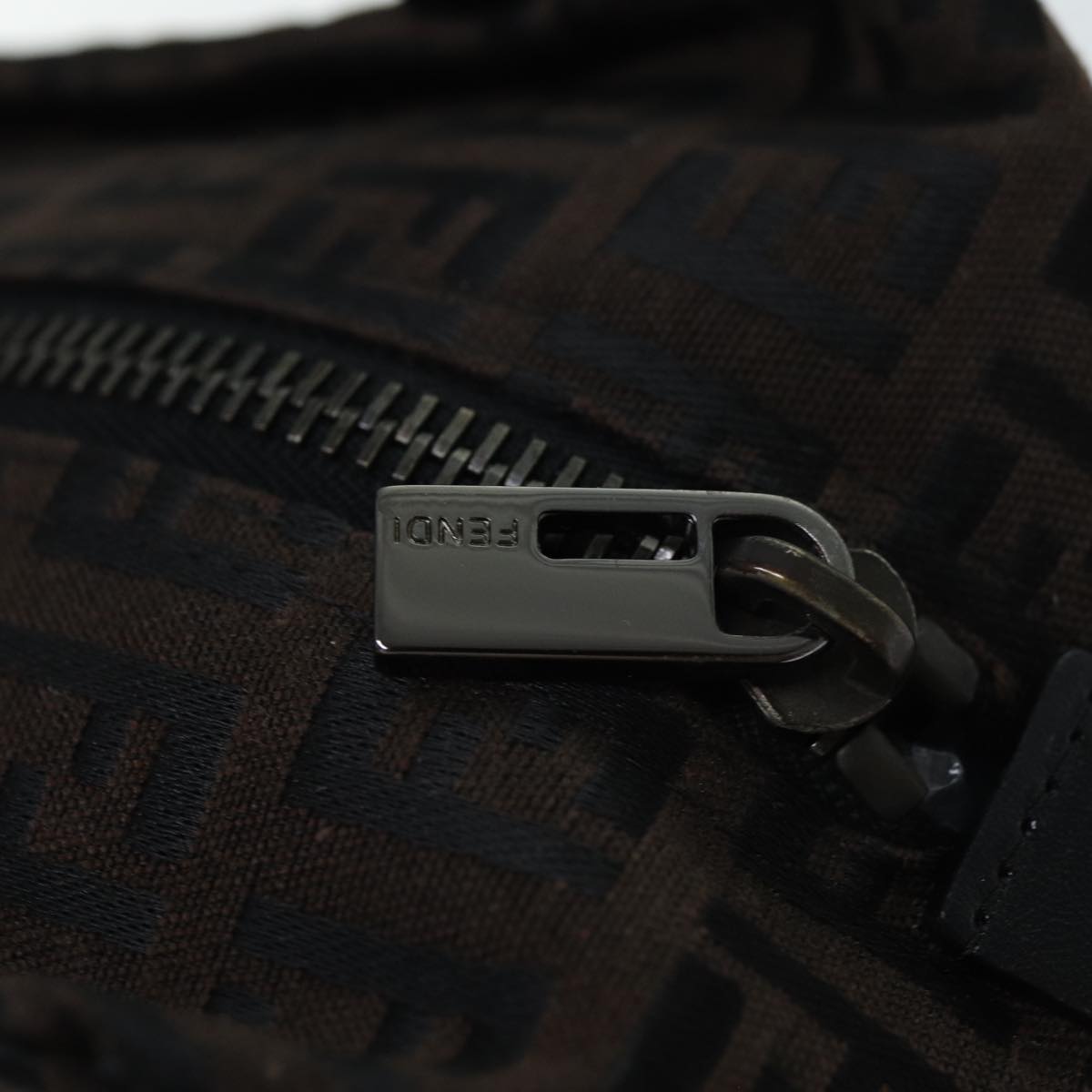 FENDI Zucchino Canvas Hand Bag Brownam6419