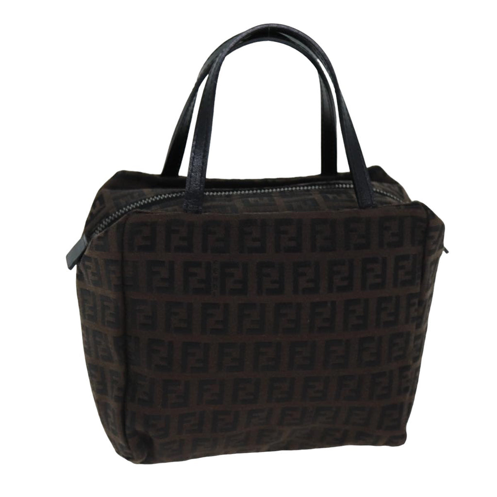 FENDI Zucchino Canvas Hand Bag Brownam6419