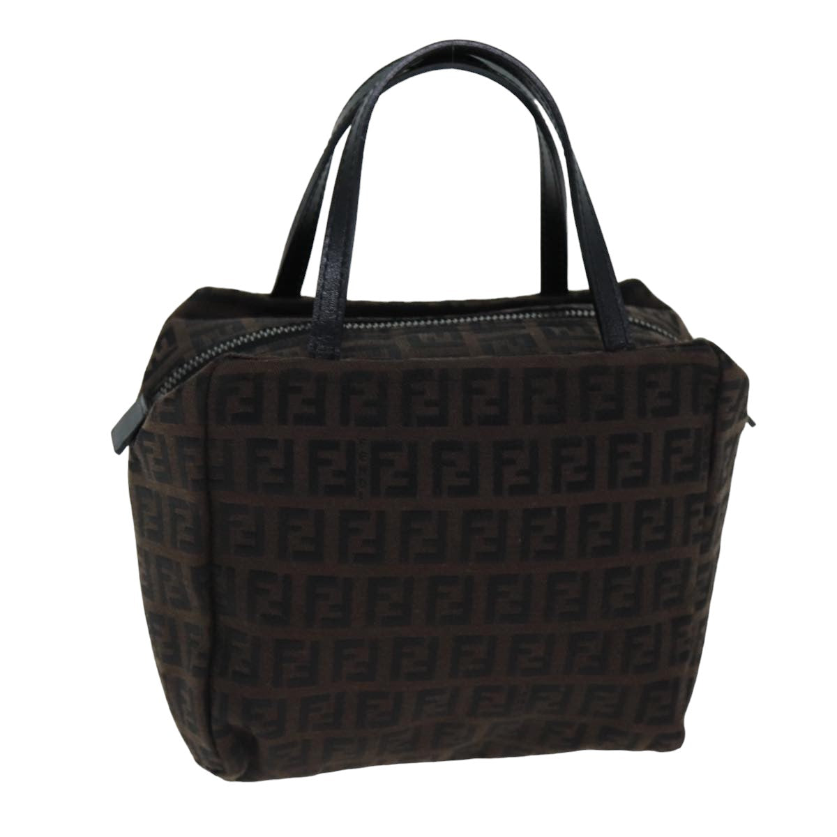 FENDI Zucchino Canvas Hand Bag Brownam6419