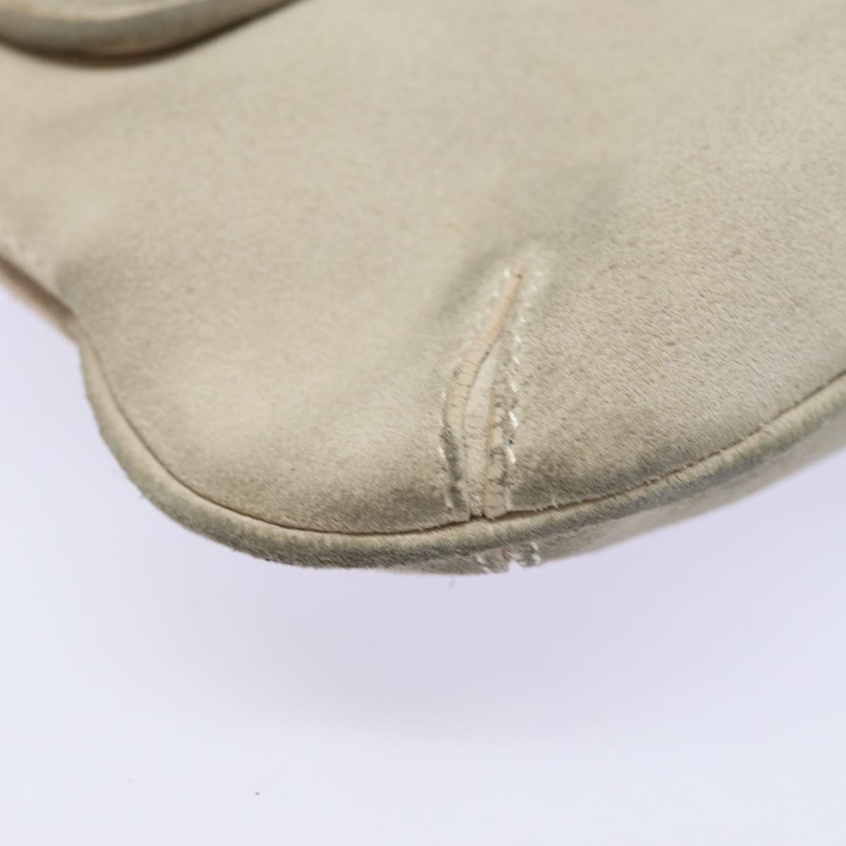 FENDI Zucchino Canvas Chain Hand Bag Suede Purpleam6453