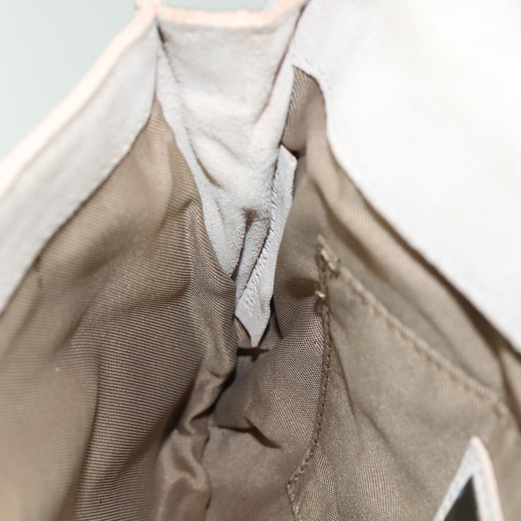 FENDI Zucchino Canvas Chain Hand Bag Suede Purpleam6453