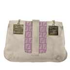 FENDI Zucchino Canvas Chain Hand Bag Suede Purpleam6453