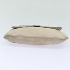 FENDI Zucchino Canvas Chain Hand Bag Suede Purpleam6453