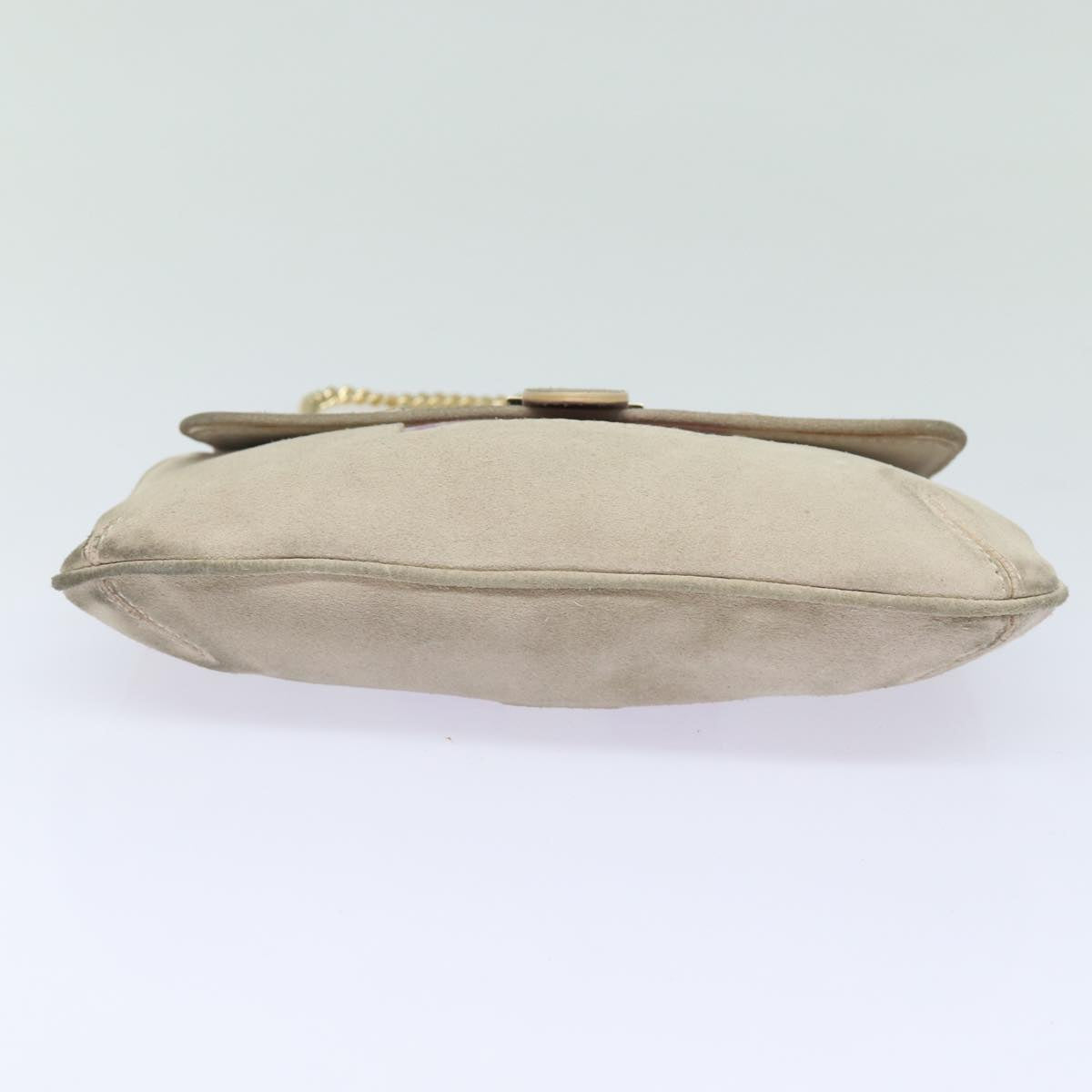 FENDI Zucchino Canvas Chain Hand Bag Suede Purpleam6453