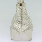 BOTTEGA VENETA INTRECCIATO Tote Bag Leather Silver tone Auth am6454