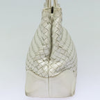 BOTTEGA VENETA INTRECCIATO Tote Bag Leather Silver tone Auth am6454