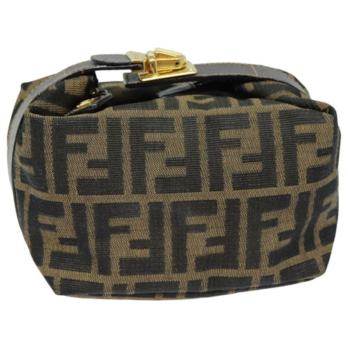 FENDI Zucca Canvas Mini Hand Bag Brown Blackam6470