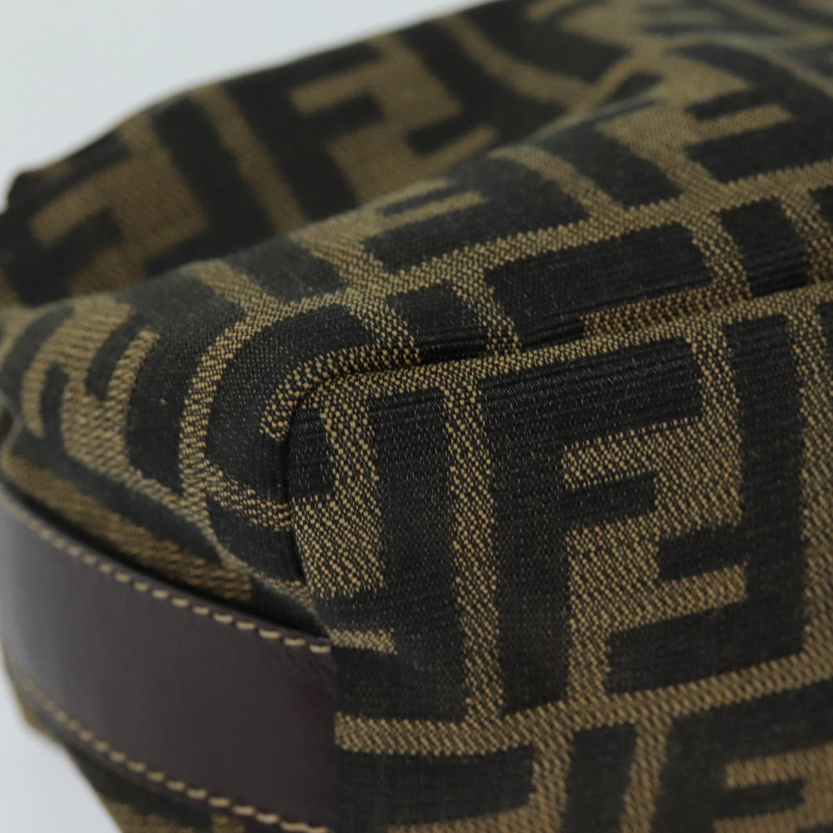 FENDI Zucca Canvas Mini Hand Bag Brown Blackam6470