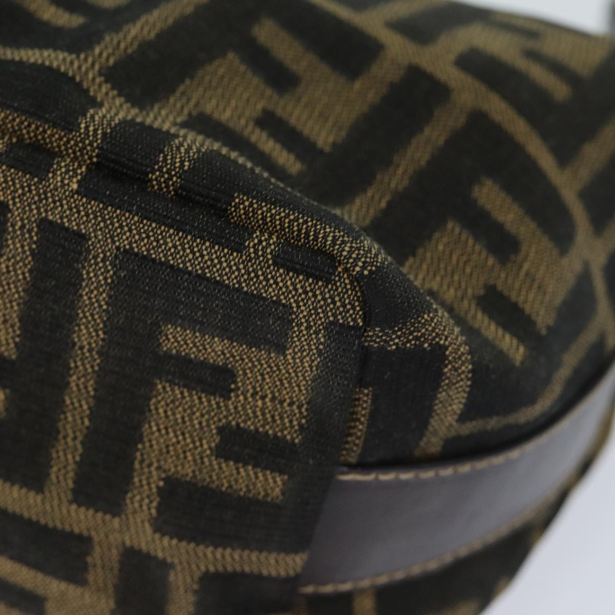 FENDI Zucca Canvas Mini Hand Bag Brown Blackam6470