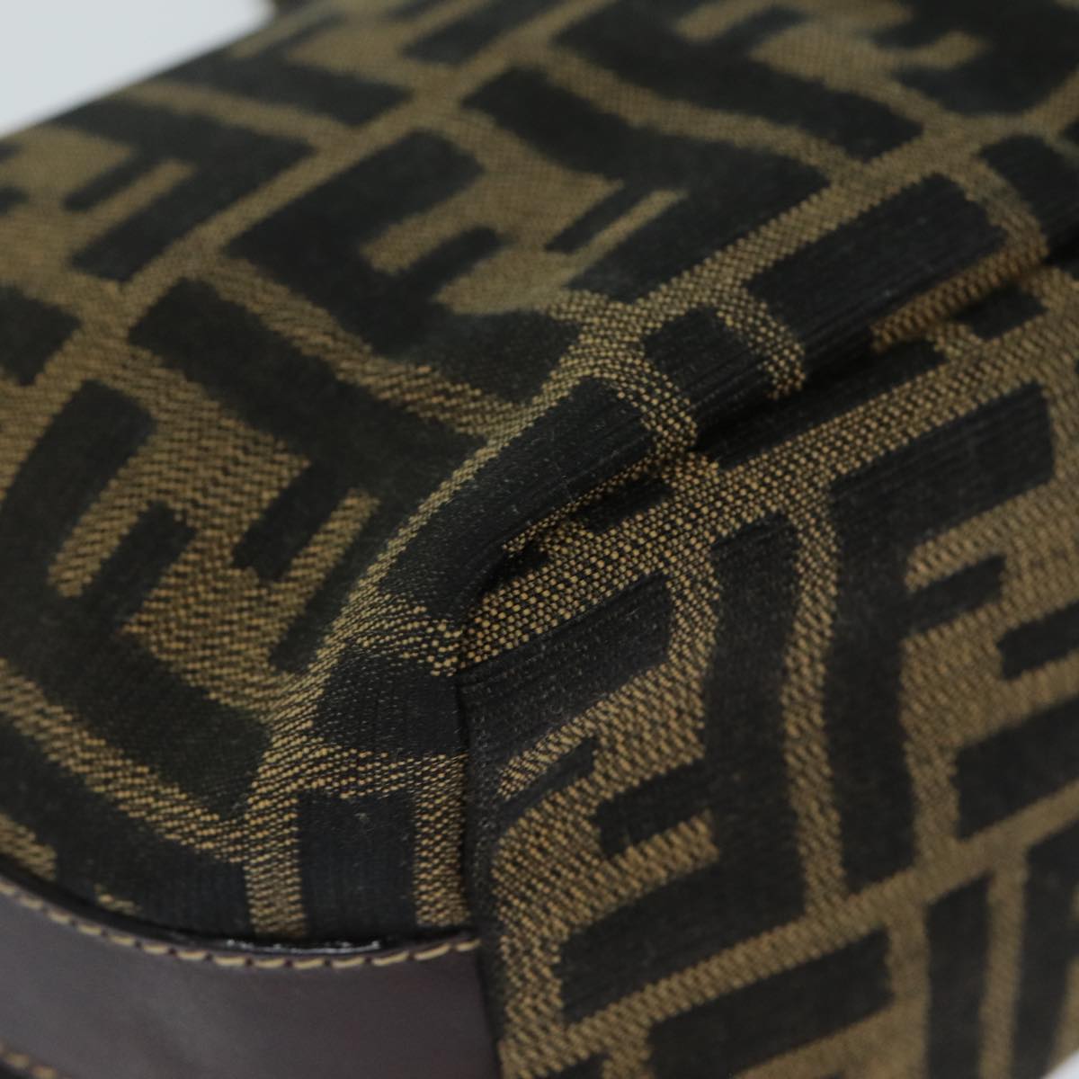 FENDI Zucca Canvas Mini Hand Bag Brown Blackam6470