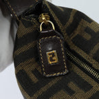 FENDI Zucca Canvas Mini Hand Bag Brown Blackam6470