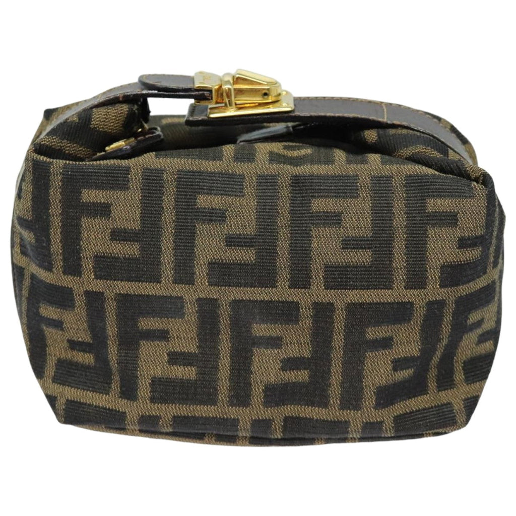 FENDI Zucca Canvas Mini Hand Bag Brown Blackam6470