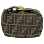 FENDI Zucca Canvas Mini Hand Bag Brown Blackam6470