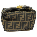FENDI Zucca Canvas Mini Hand Bag Brown Blackam6470