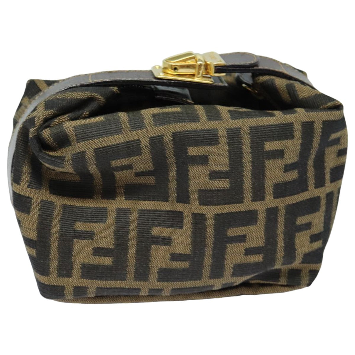 FENDI Zucca Canvas Mini Hand Bag Brown Blackam6470