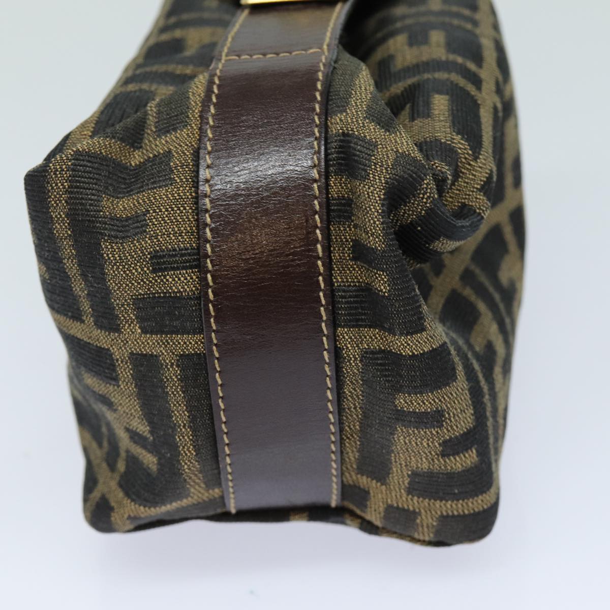 FENDI Zucca Canvas Mini Hand Bag Brown Blackam6470