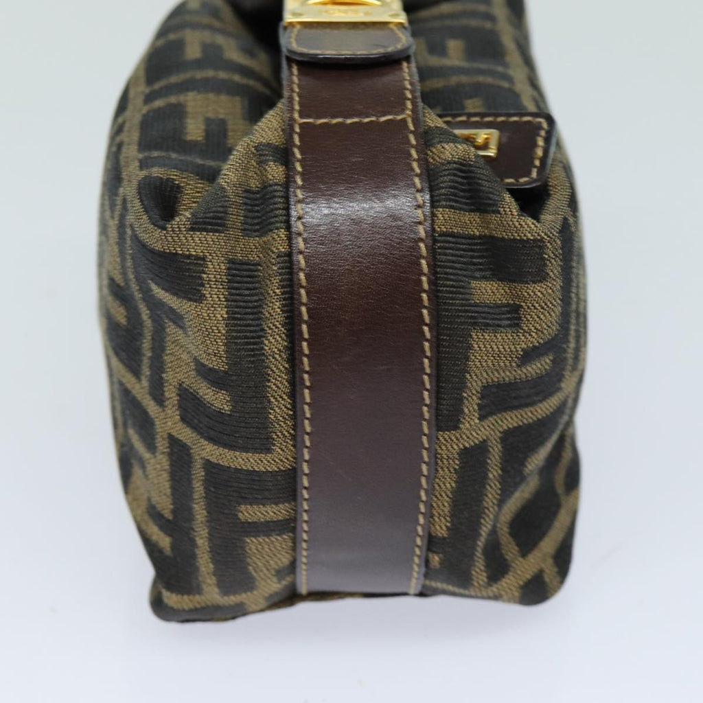 FENDI Zucca Canvas Mini Hand Bag Brown Blackam6470
