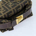 FENDI Zucca Canvas Mini Hand Bag Brown Blackam6470