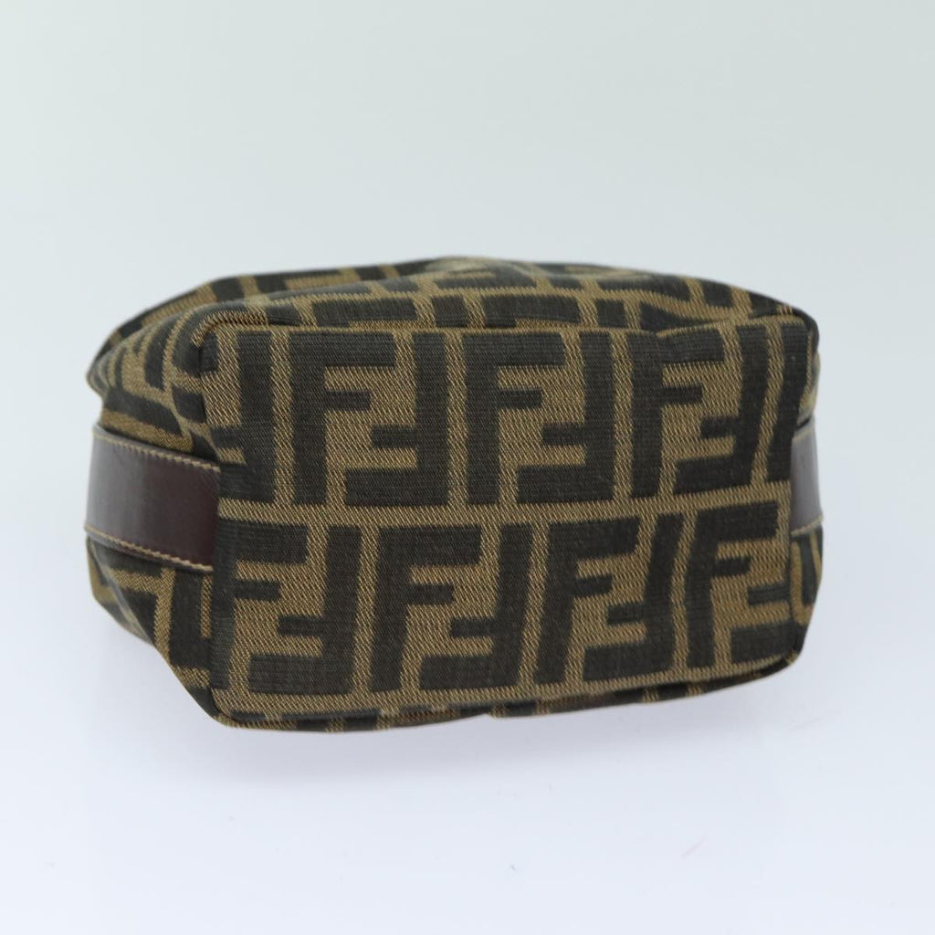 FENDI Zucca Canvas Mini Hand Bag Brown Blackam6470