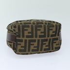 FENDI Zucca Canvas Mini Hand Bag Brown Blackam6470