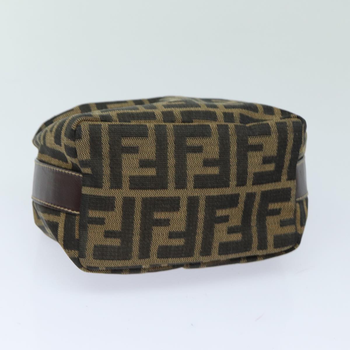 FENDI Zucca Canvas Mini Hand Bag Brown Blackam6470