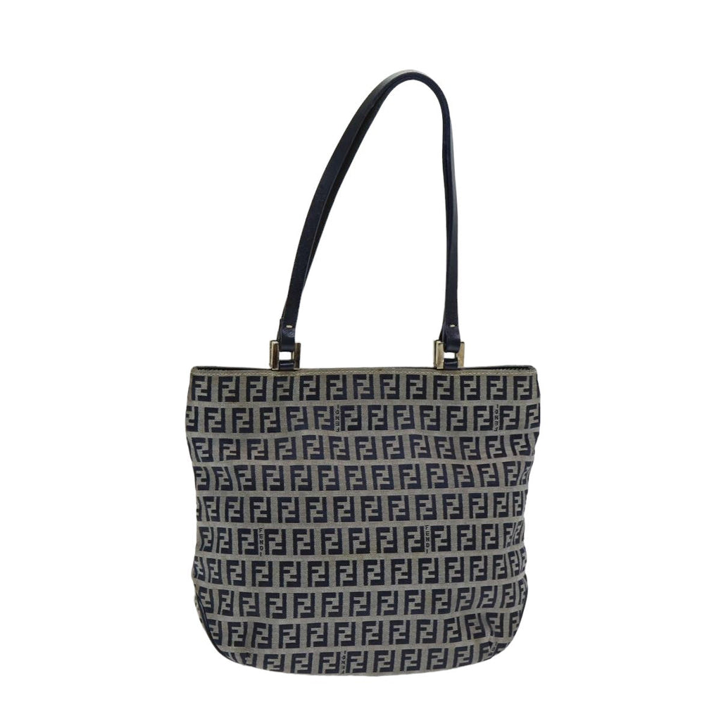 FENDI Zucchino Canvas Hand Bag Navyam6542
