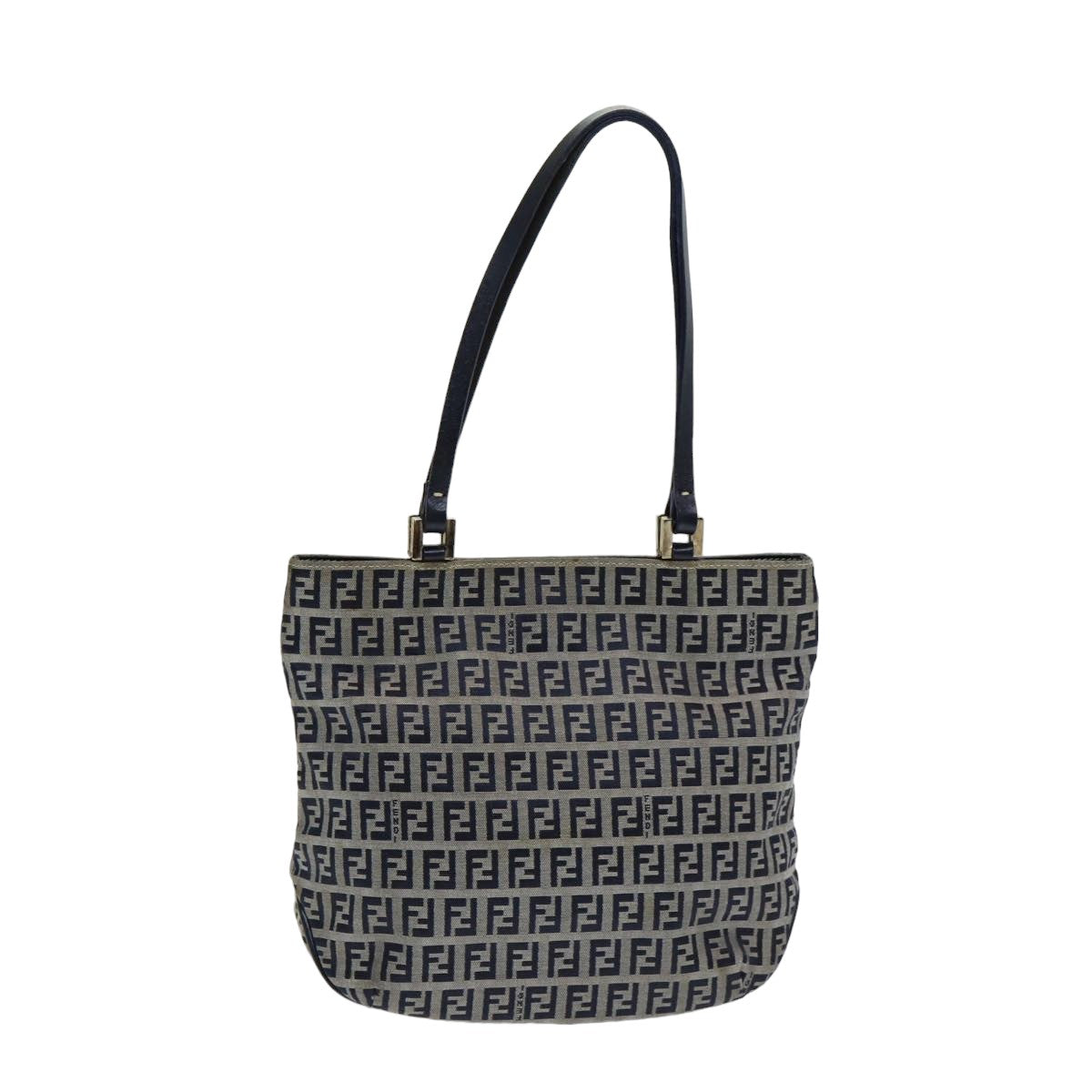FENDI Zucchino Canvas Hand Bag Navyam6542